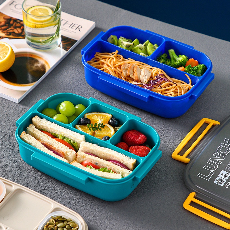 COMPARTMENT SNACKS/FRUIT/FOOD LUNCH BOX WITH CUTLERY