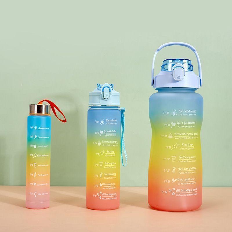 3IN1 MOTIVATIONAL WATER BOTTLE WITH STRAW AND STICKER