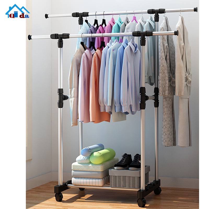 30KG DOUBLE POLE TELESCOPIC CLOTHE RACK