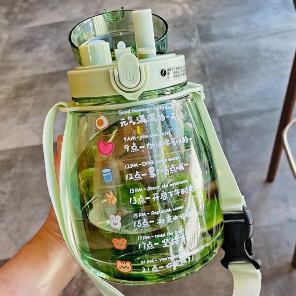 1300ML CUTE BIG BELLY SINGLE WATER BOTTLE WITH CHARACTER STICKER - Image 4
