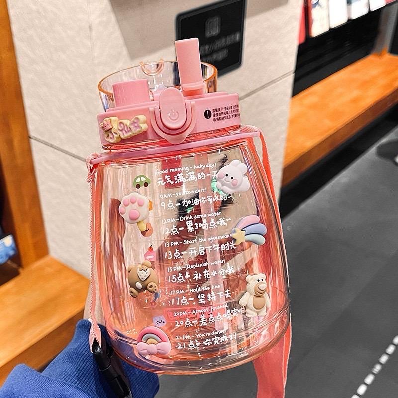 1300ML CUTE BIG BELLY SINGLE WATER BOTTLE WITH CHARACTER STICKER