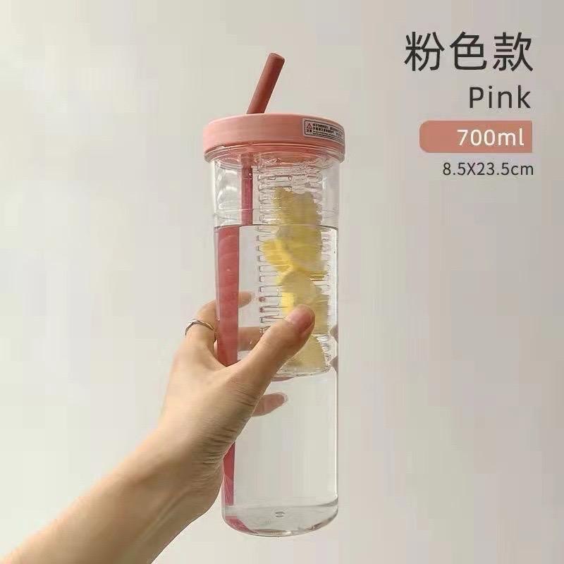 700ML PLASTIC WATER BOTTLE/FRUIT INFUSER WITH STRAW