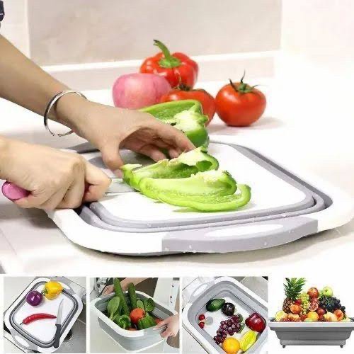 3in1 COLLAPSIBLE SILICON CUTTING BOARD/DRAINK SINK/FRUIT BASKET