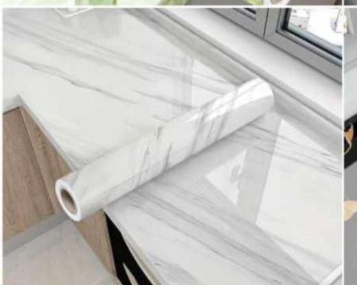 3D MARBLE DESIGN MULTIFUNCTIONAL KITCHEN/WARDROBE WALLPAPER/STICKER (Waterproof, oil proof and fire proof – GIVES YOUR HOMES ADDED TOUCH OF A LUXURY LOOK (60CM by 5M) ••• DESIGN 005