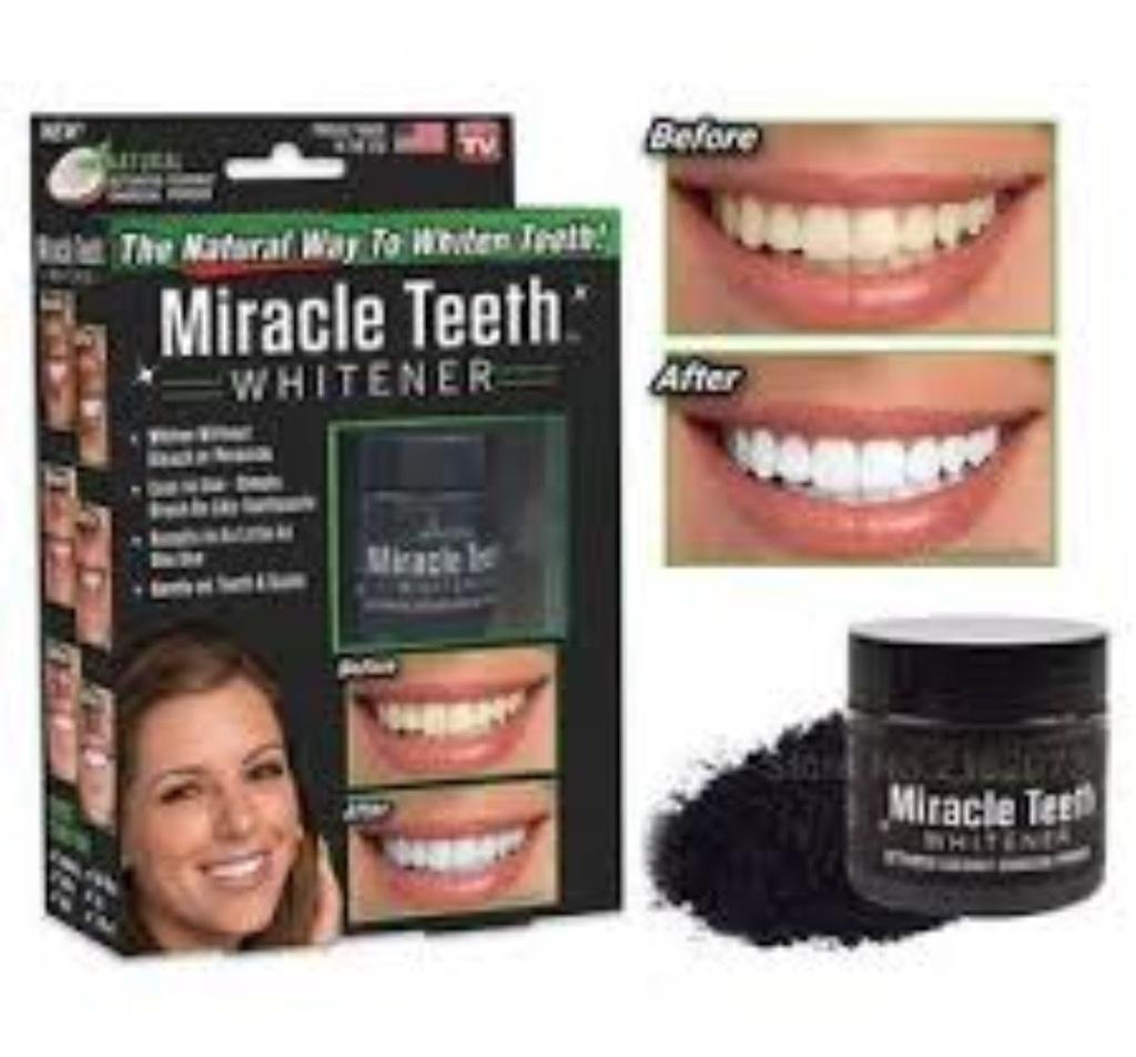 Miracle Teeth Activated Natural Teeth Whitener Coconut Charcoal Cleaner