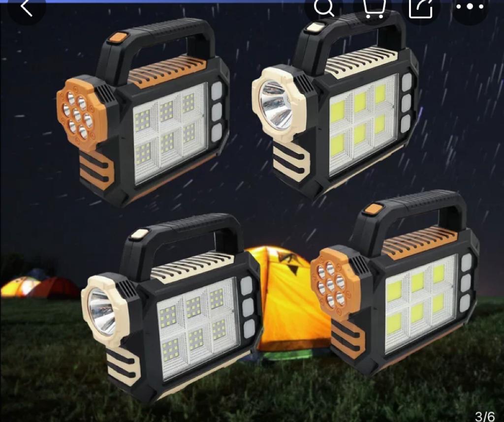 SOLAR RECHARGEABLE CAMPING LIGHT WITH POWERBANK