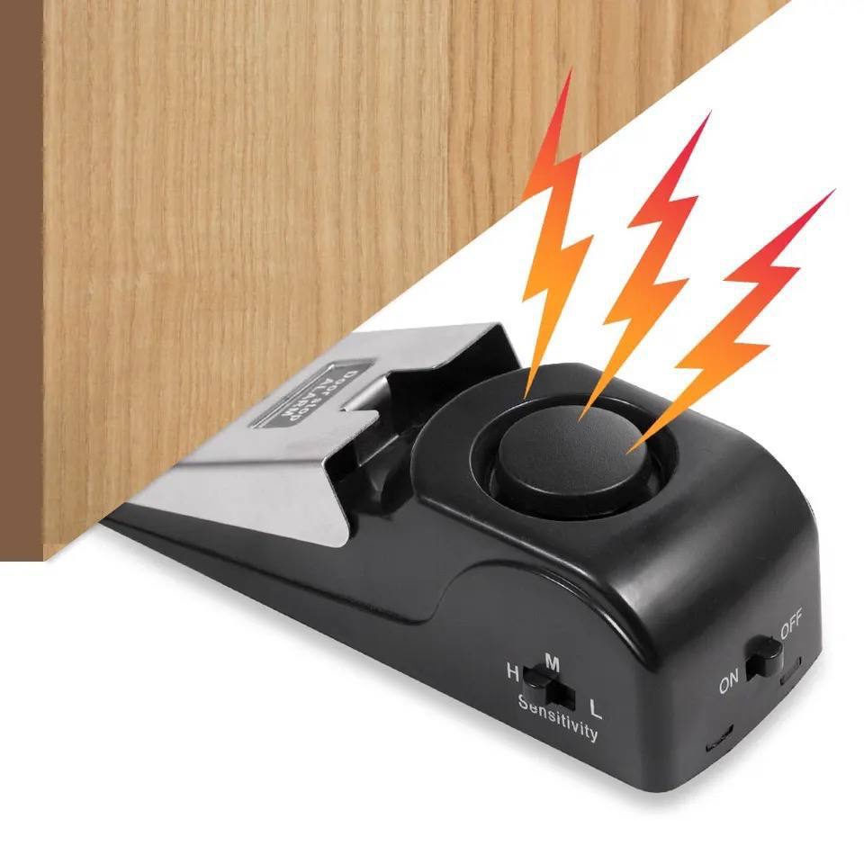 ANTI-STRONG INTRUSION DOOR STOP ALARM WITH FREE BATTERIES