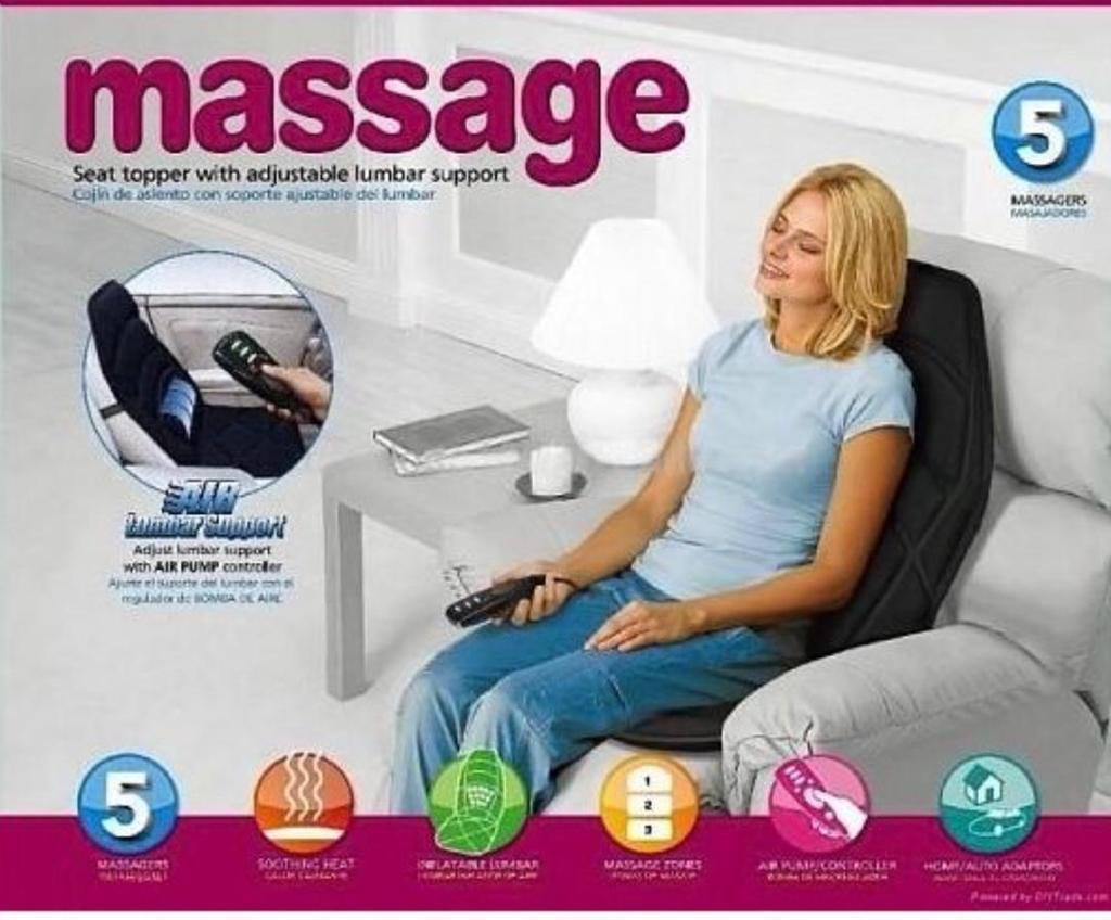 FULL SIZE SEAT TOPPER MASSAGER WITH SOOTHING HEAT