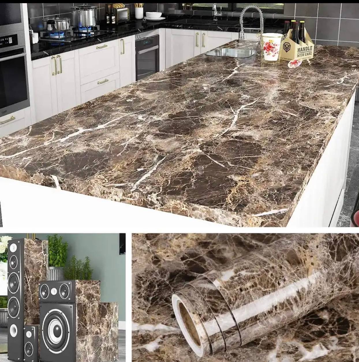 3D MARBLE DESIGN MULTIFUNCTIONAL KITCHEN/WARDROBE WALLPAPER/STICKER (60CM by 5M)