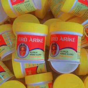 ERO ARIKE HERBAL BALM ORIGINAL ERO ARIKE HERBAL BALM This balm is essentially produce from the roots and other herbs mixtures . It is a remedy fir various health challenges like COUGH, FEVER, HEADACHE RELIEF, CONSTIPATION, PILE, PAIN RELIEF, HOTNESS OF THE BODY, COLD etc… Most have in your homes.