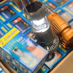 SOLAR/RECHARGEABLE BRIGHT LIGHT WITH FOLDABLE FAN + POWERBANK
